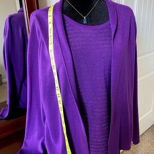 Purple One-Piece Layered Top with Attached Cardigan – Effortless Style